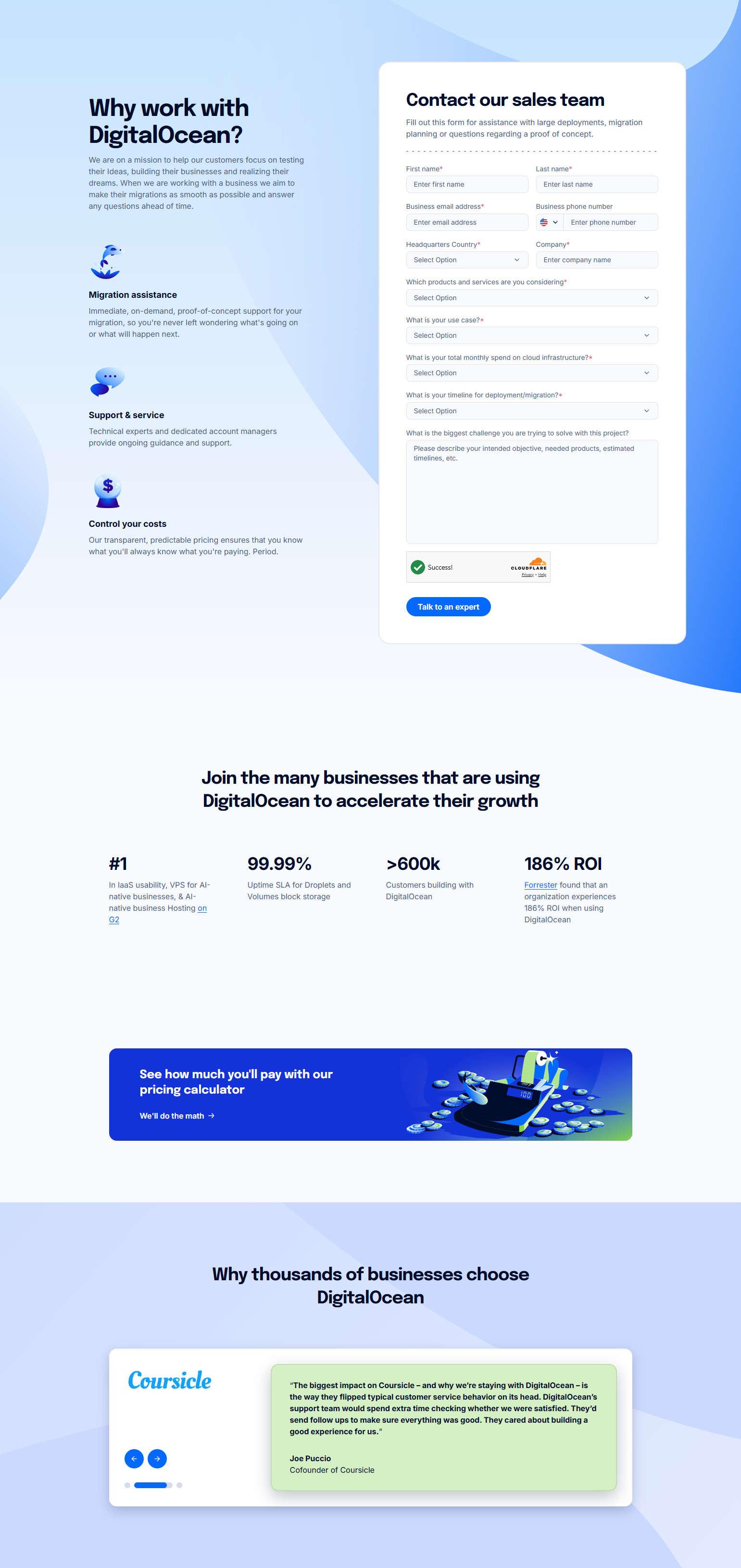Contact Sales @DigitalOcean