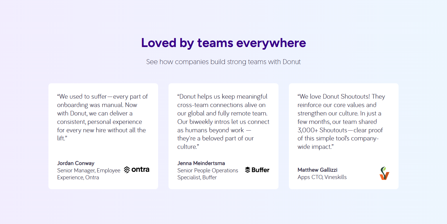 Testimonials Section @Donut