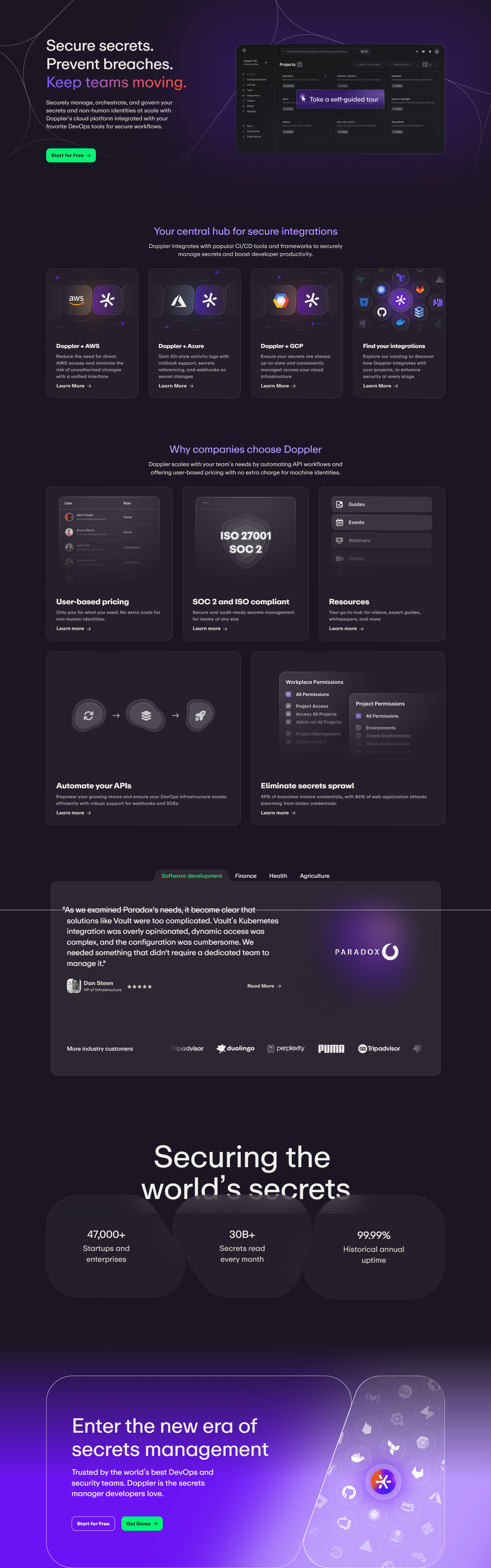 Landing Page @Doppler