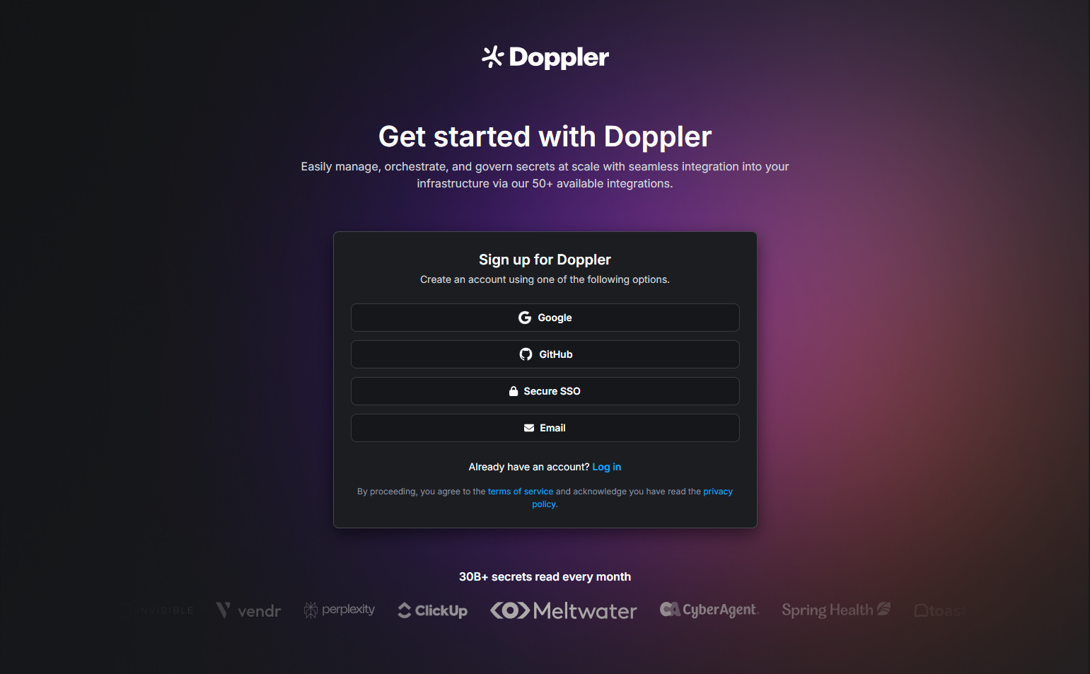 Signup @Doppler