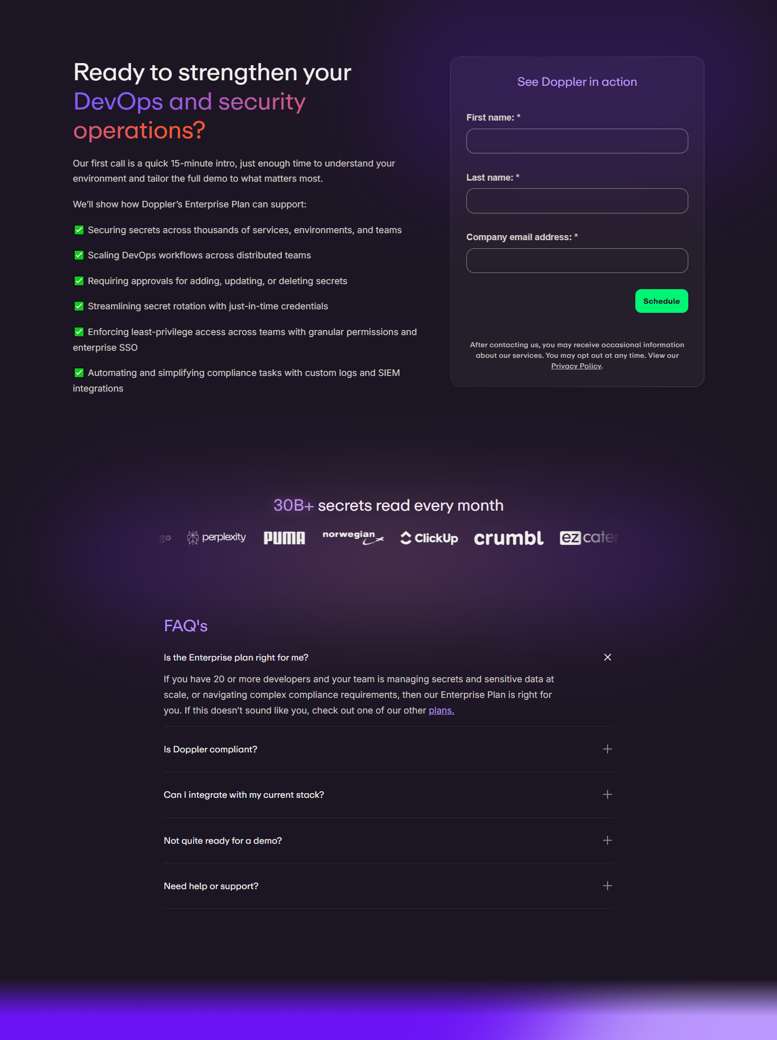 Contact Sales @Doppler