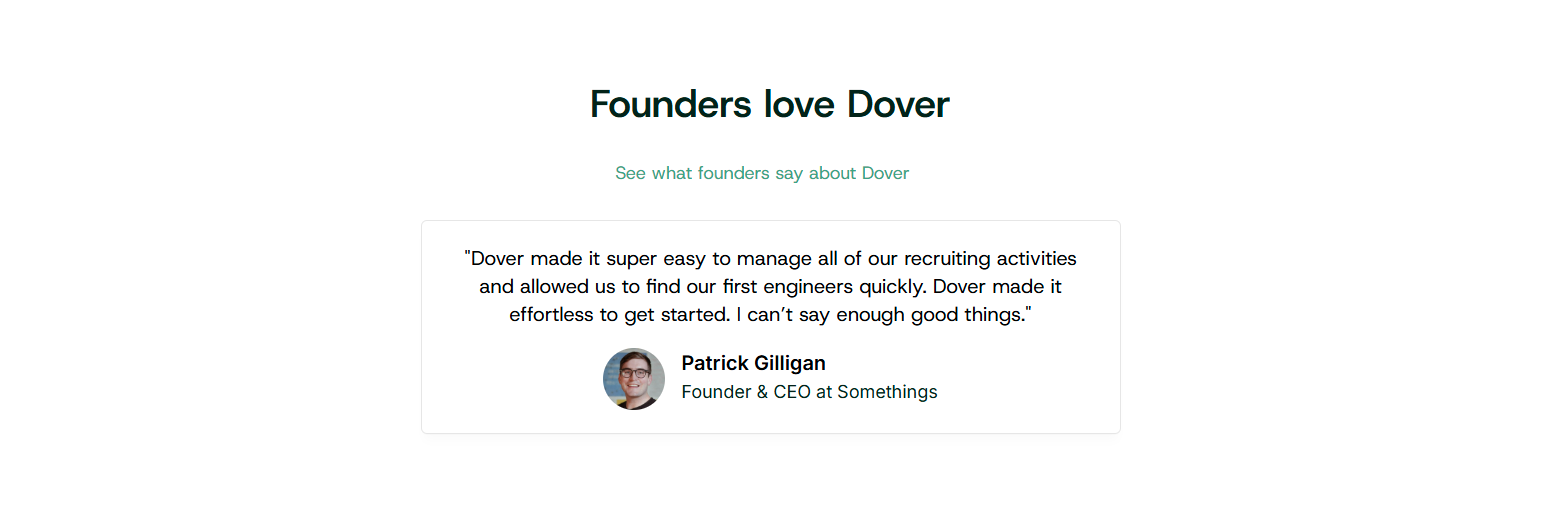 Testimonials Section @Dover