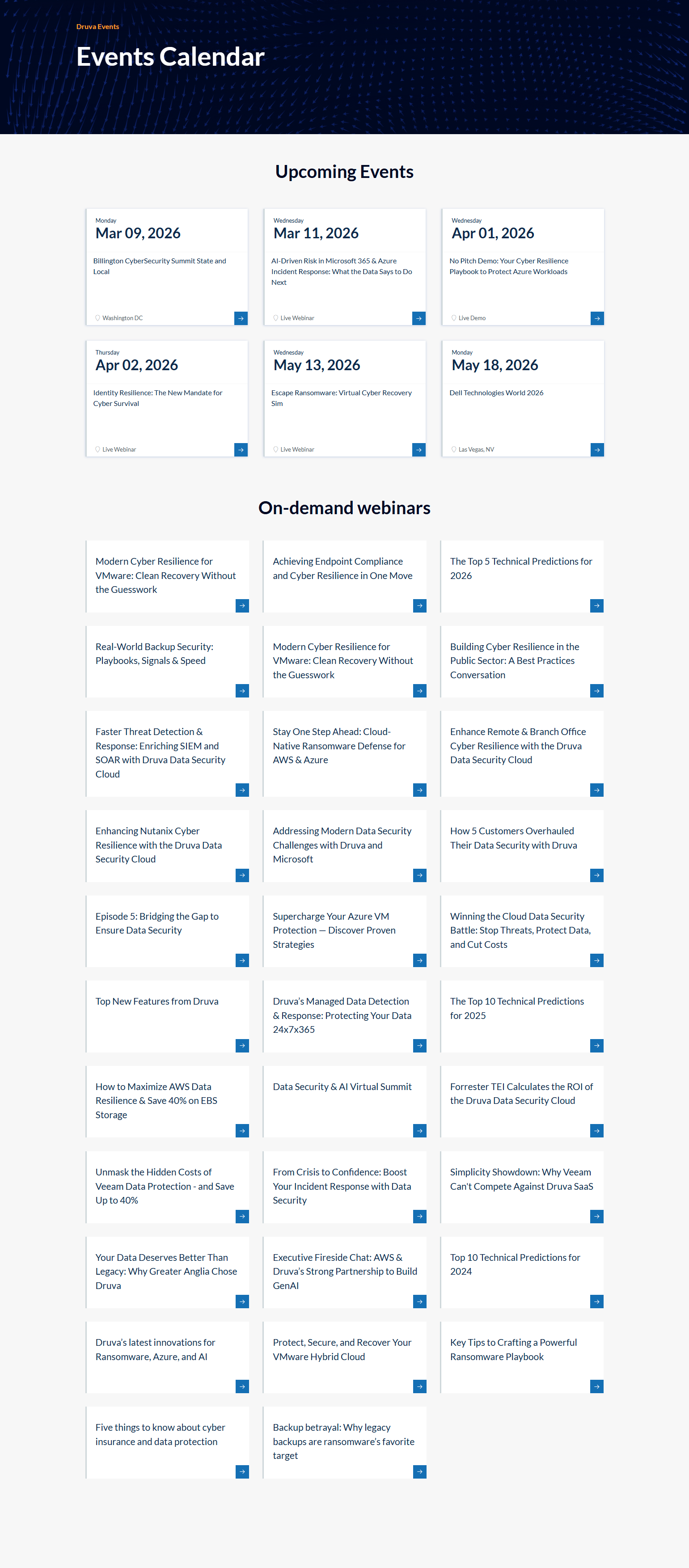 Events / Webinars @Druva