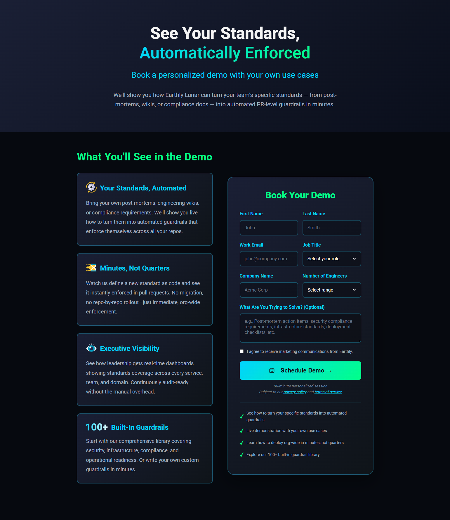 Contact Sales @Earthly