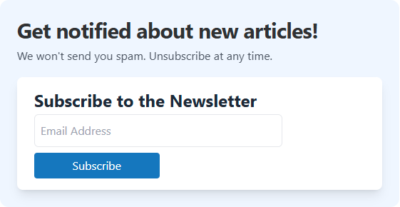 Newsletter Signup @Earthly
