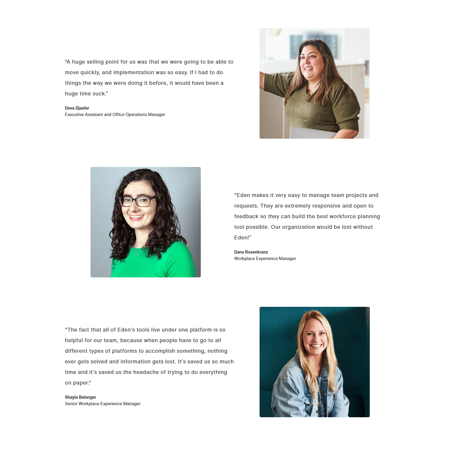 Testimonials Section @Eden Tech