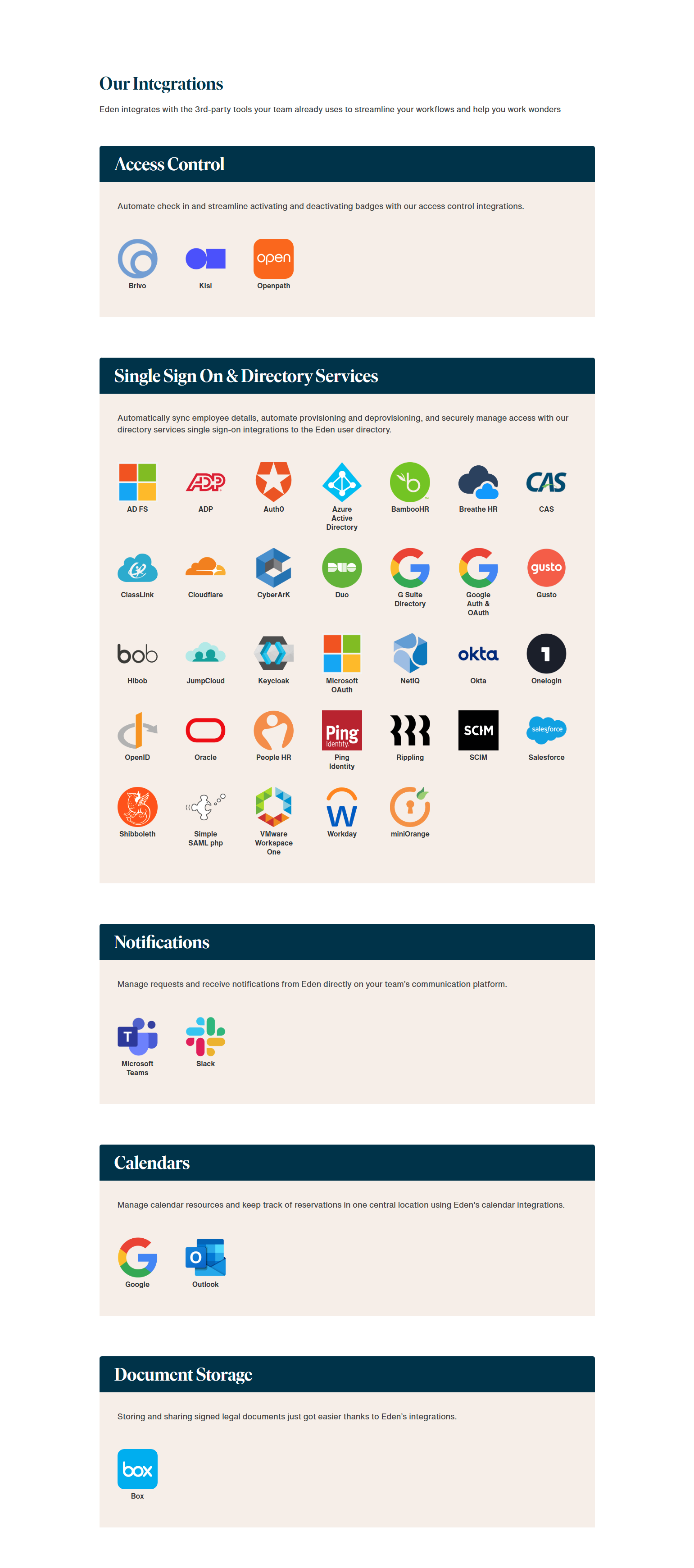 Integrations @Eden Tech