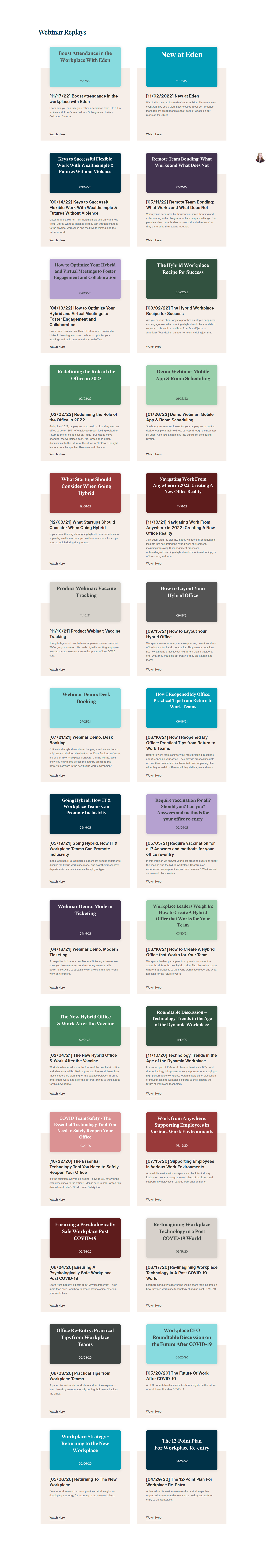 Events / Webinars @Eden Tech