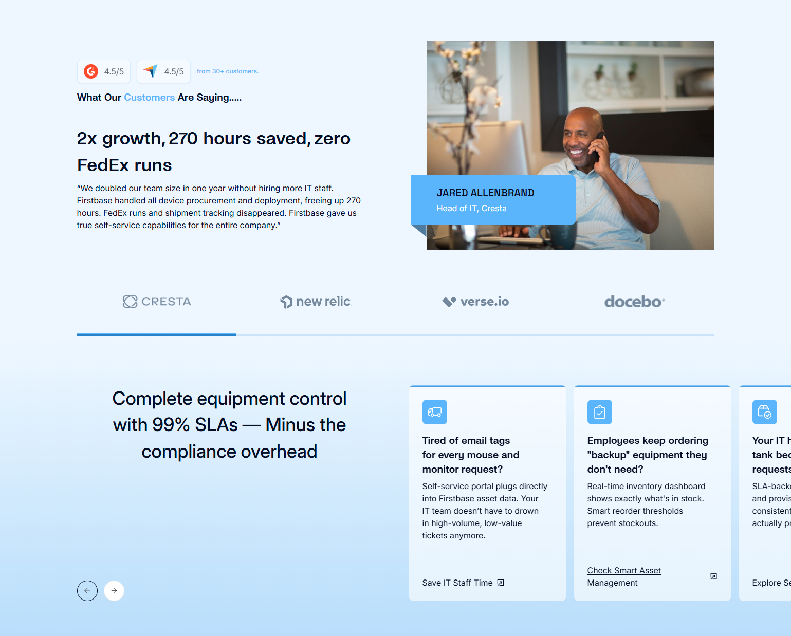 Testimonials Section @Firstbase