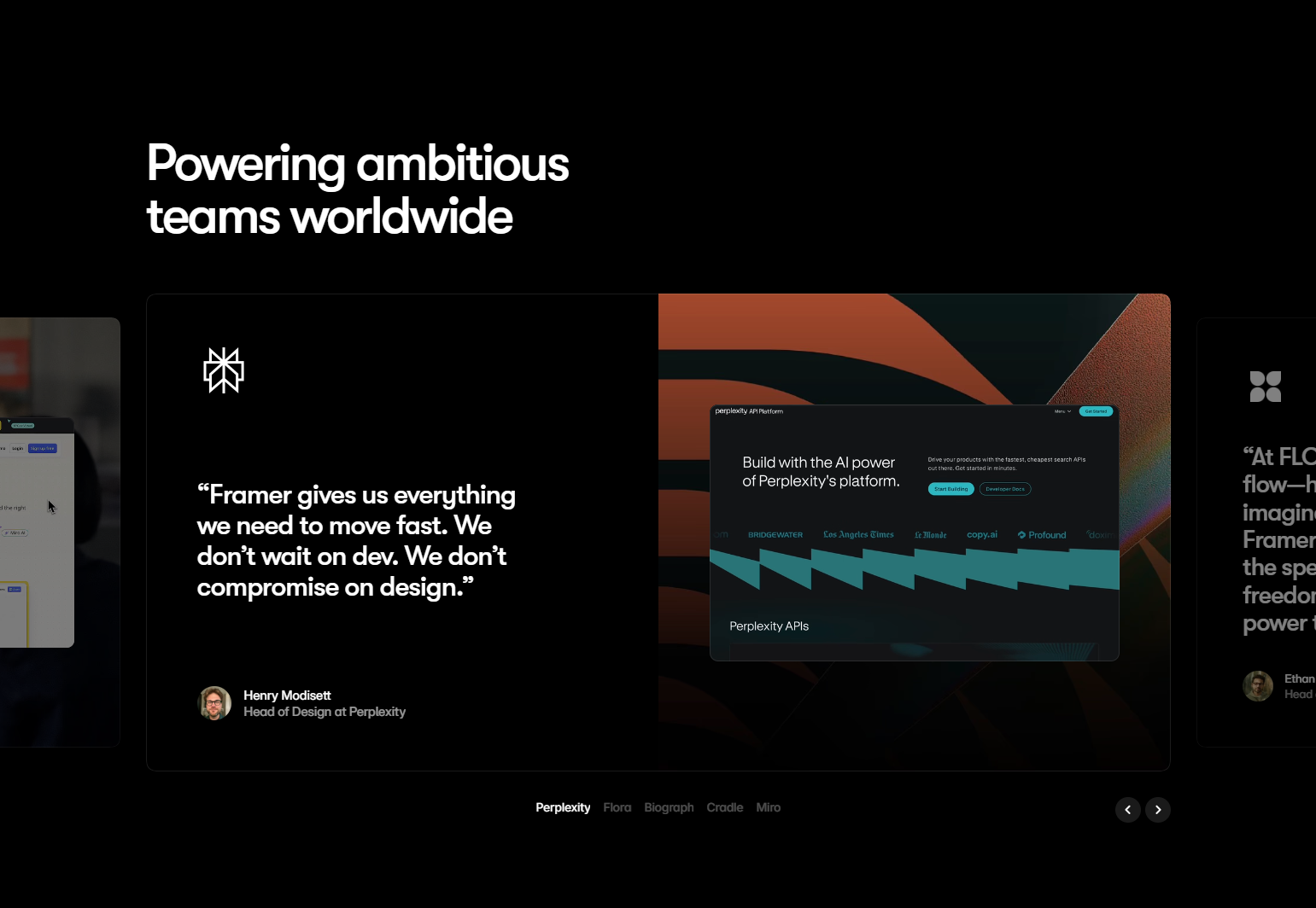 Testimonials Section @Framer