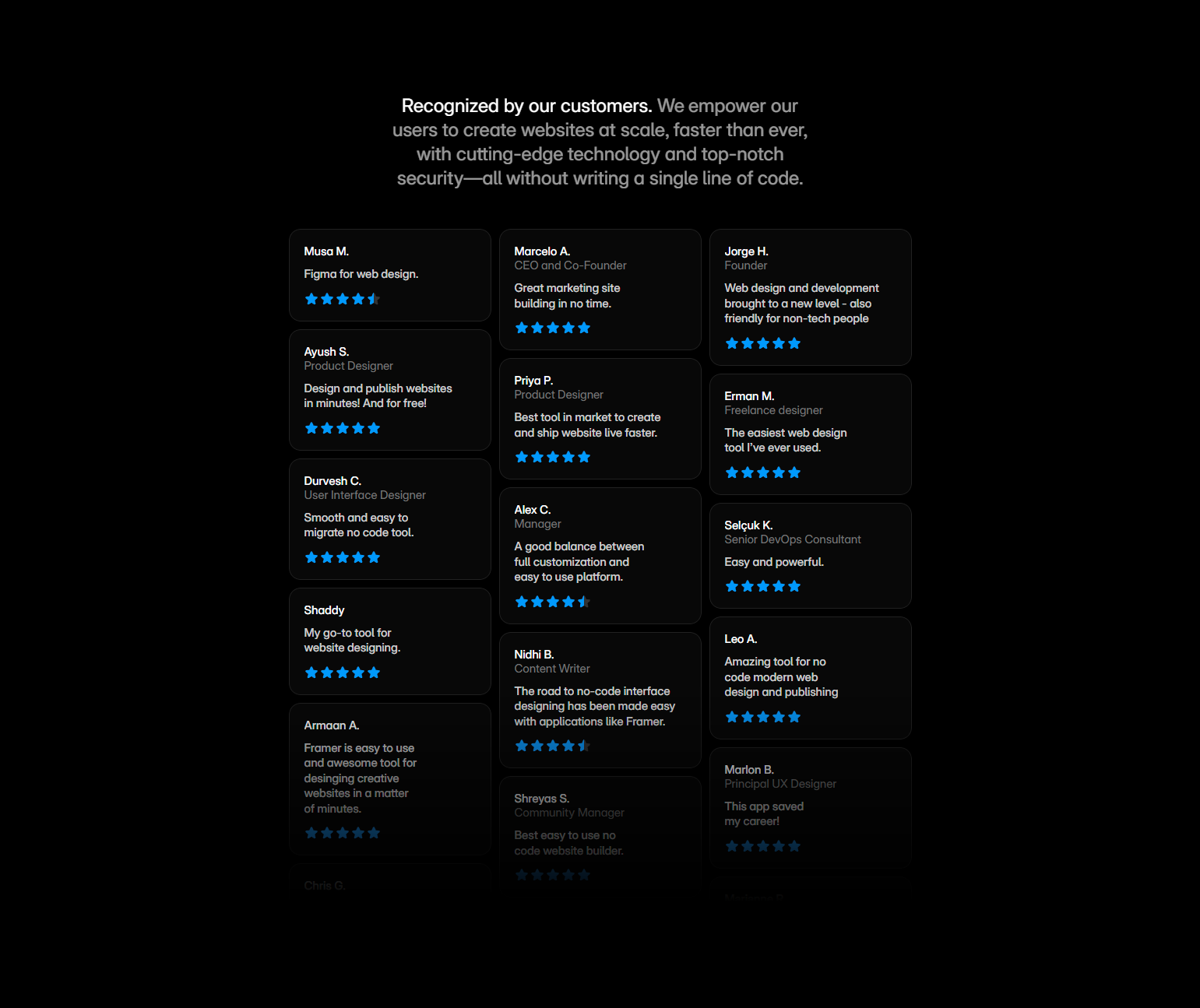 Testimonials Section @Framer