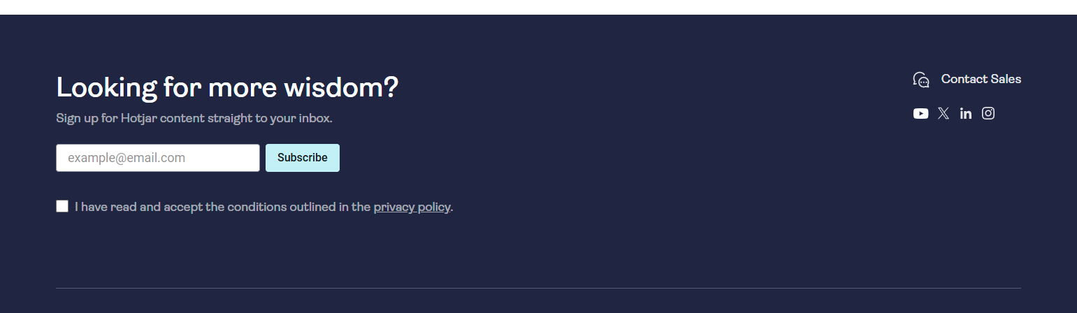 Newsletter Signup @Hotjar