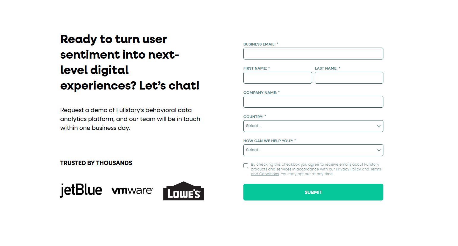 Contact Sales @FullStory