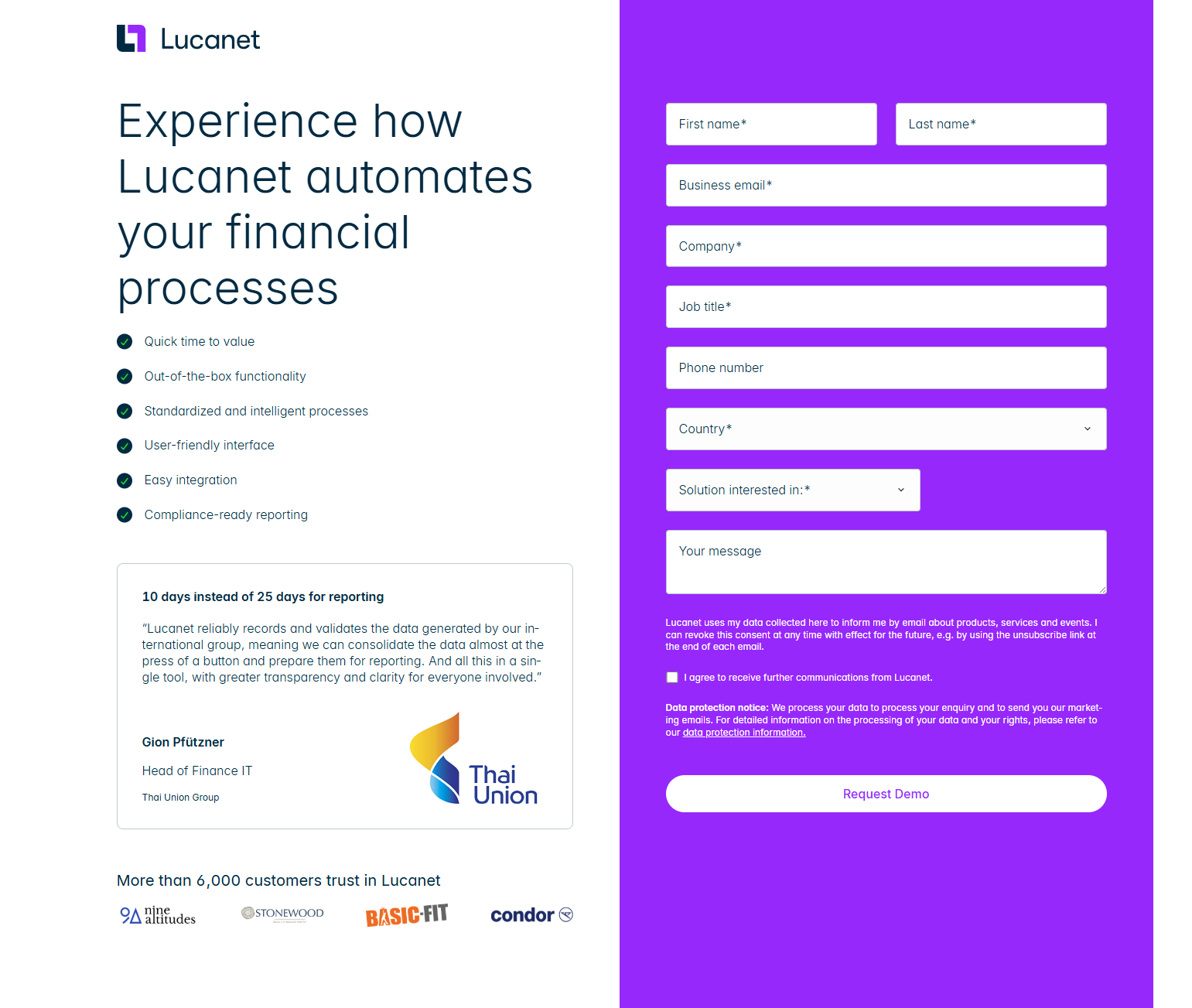 Contact Sales @LucaNet