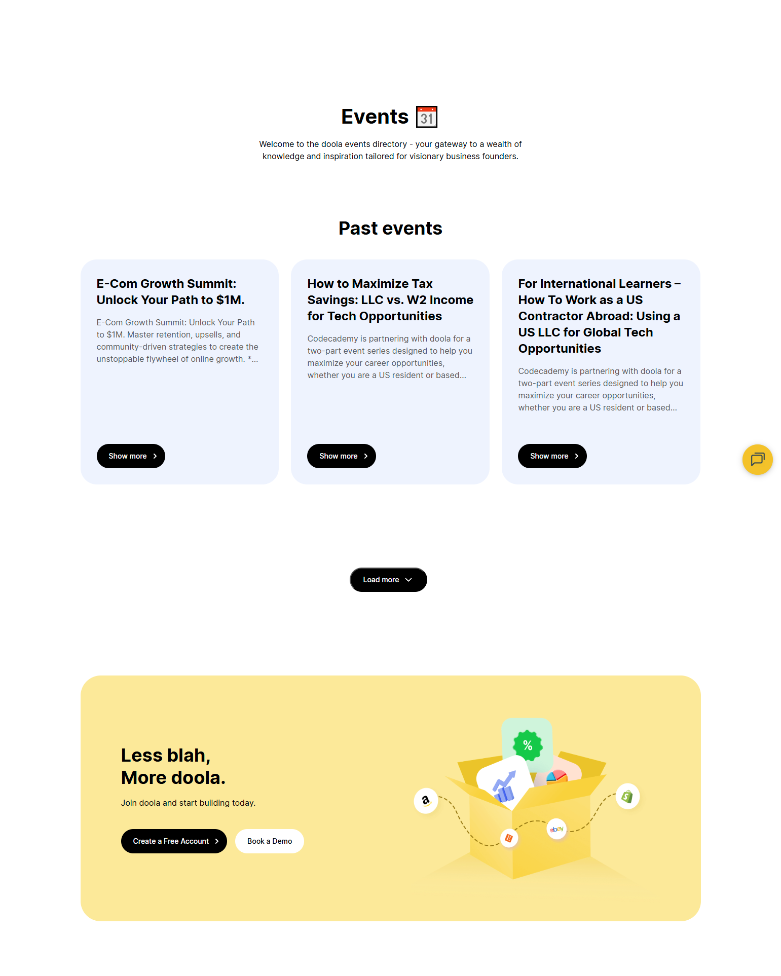 Events / Webinars @Doola