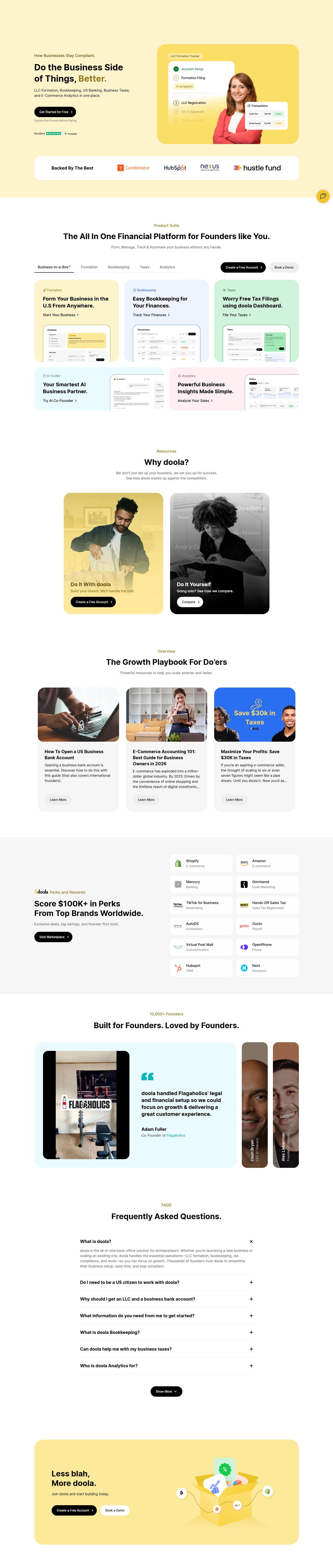 Landing Page @Doola