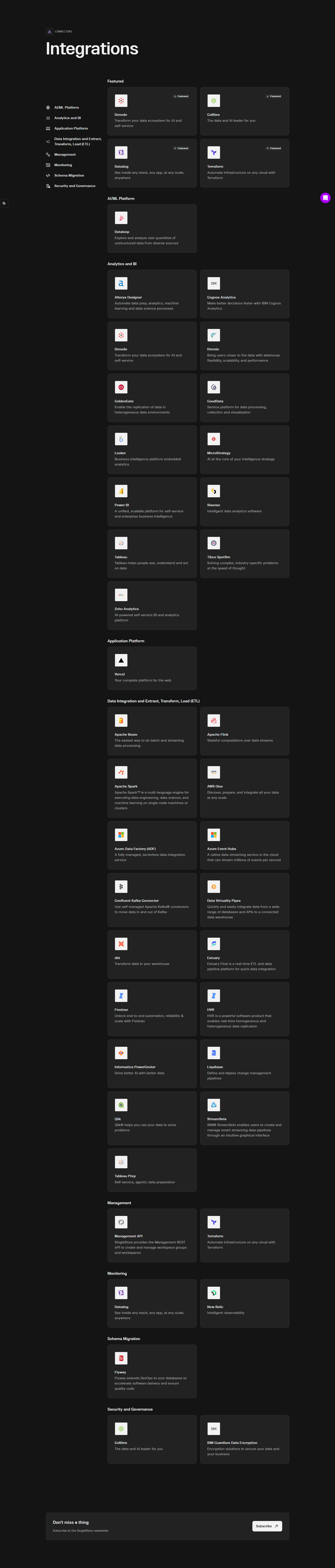 Integrations @SingleStore
