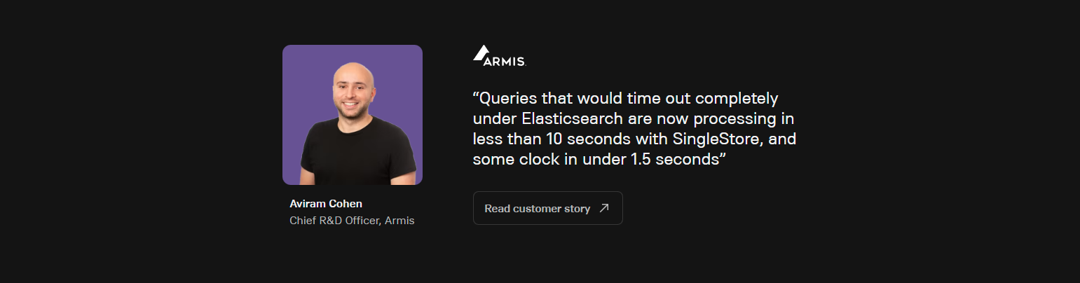 Testimonials Section @SingleStore