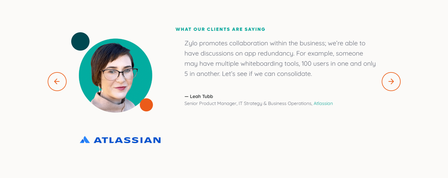 Testimonials Section @Zylo