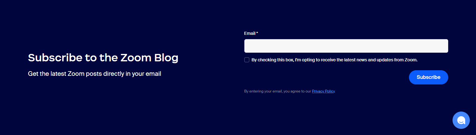 Newsletter Signup @Zoom