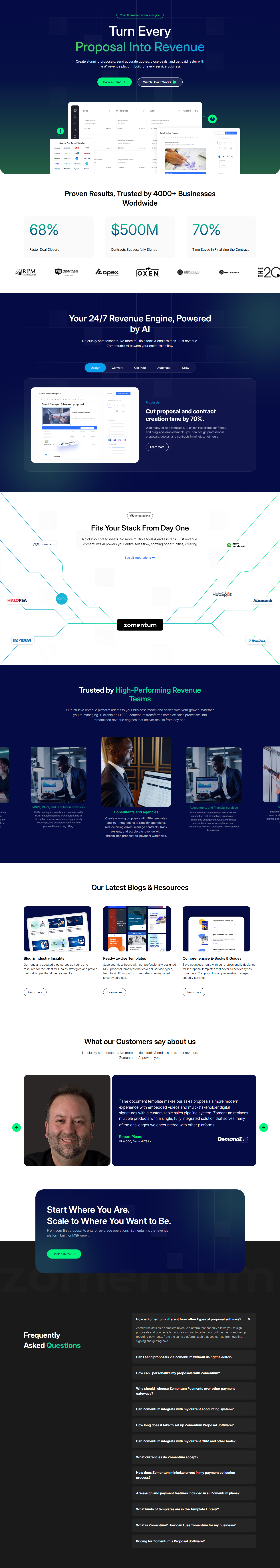 Landing Page @Zomentum