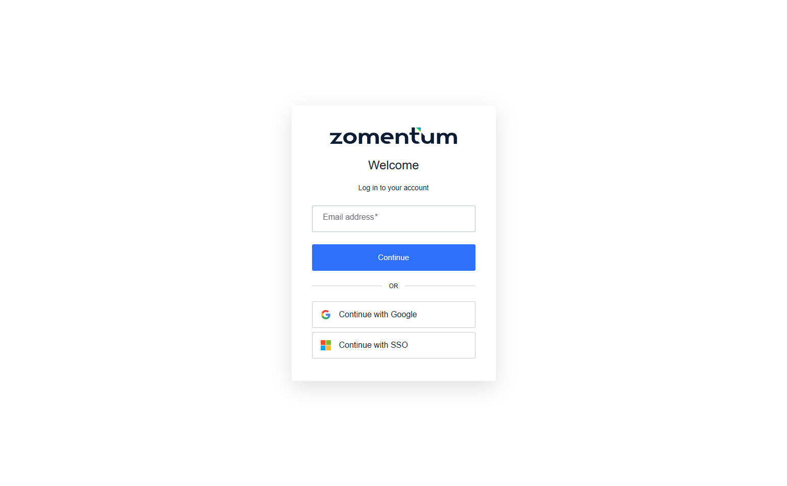 Login @Zomentum