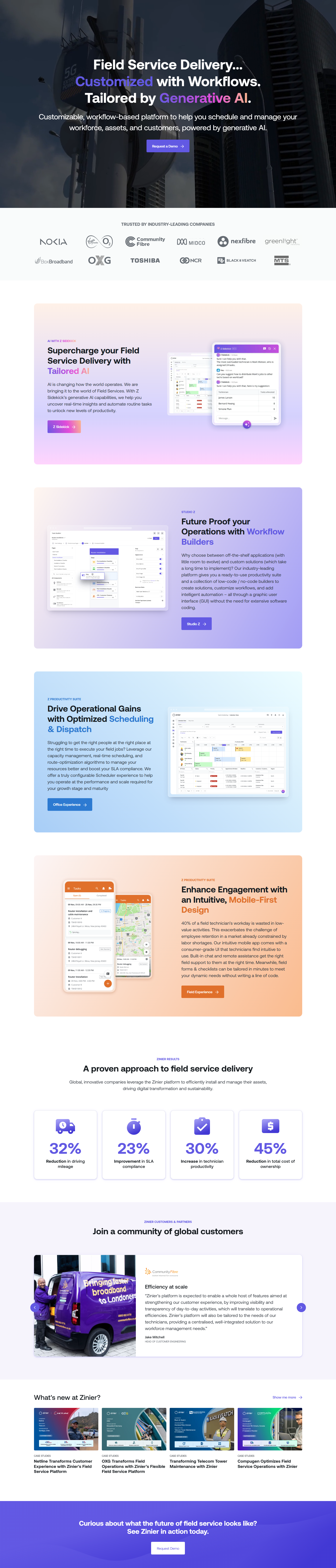 Landing Page @Zinier