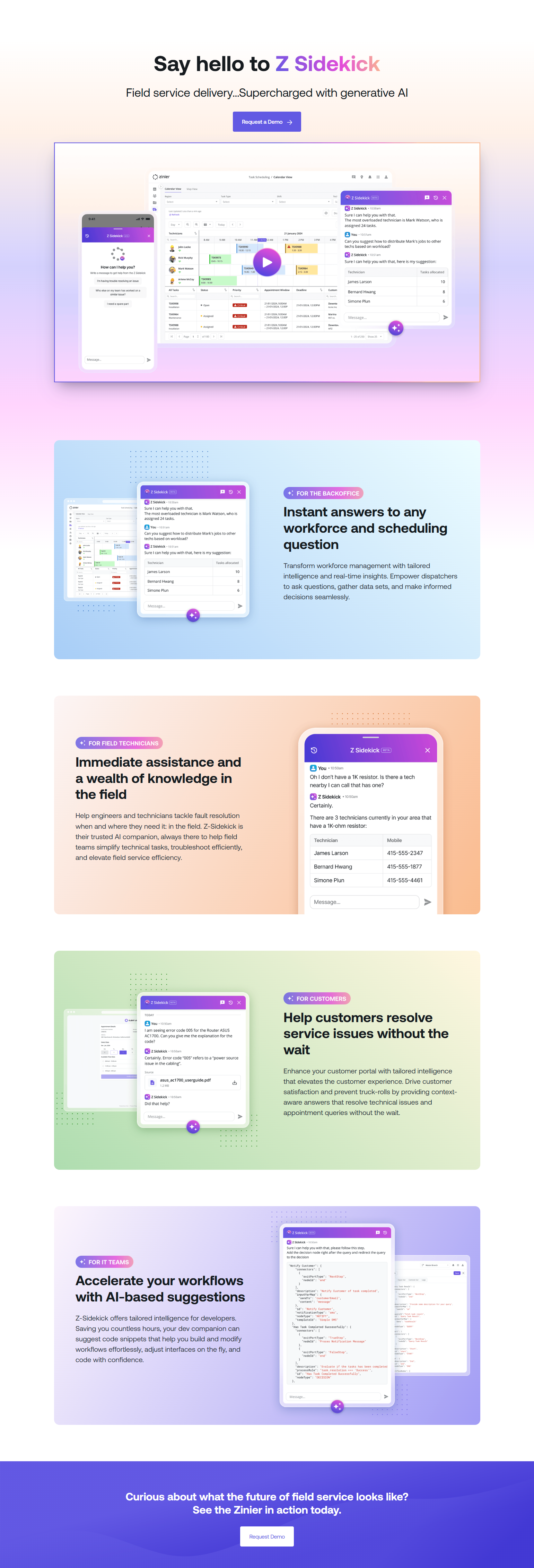 Product Page @Zinier