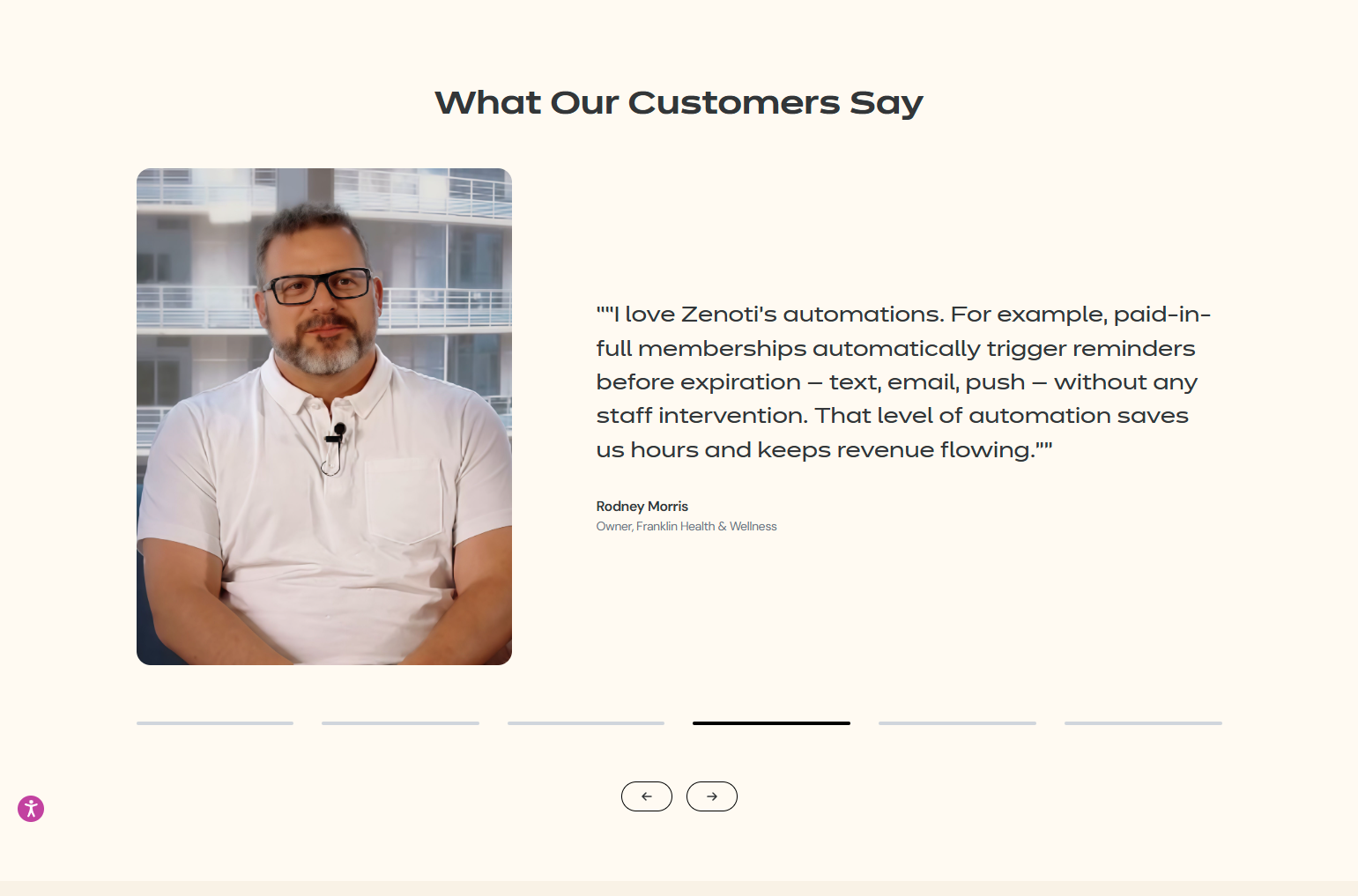 Testimonials Section @Zenoti