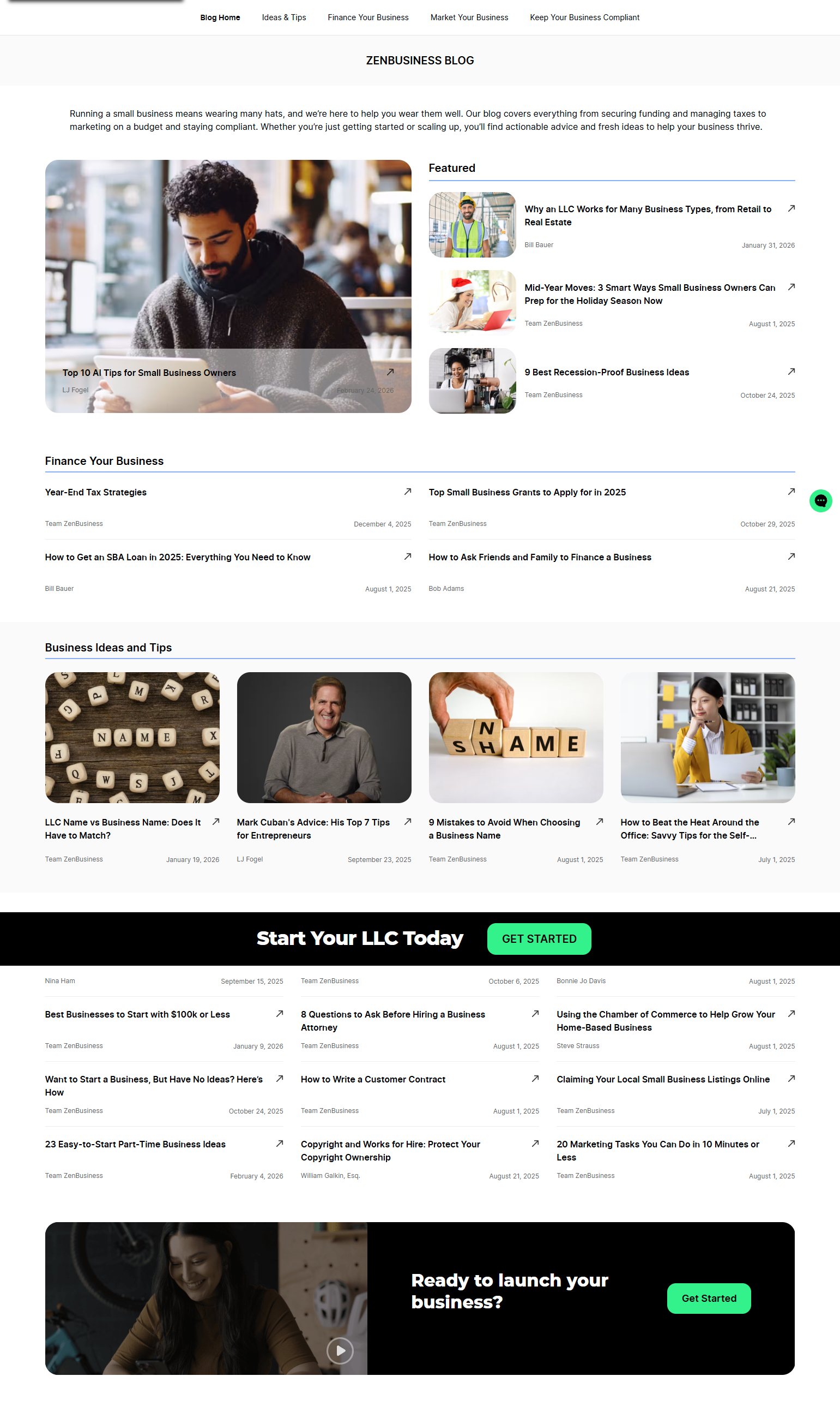 Blog Index @ZenBusiness