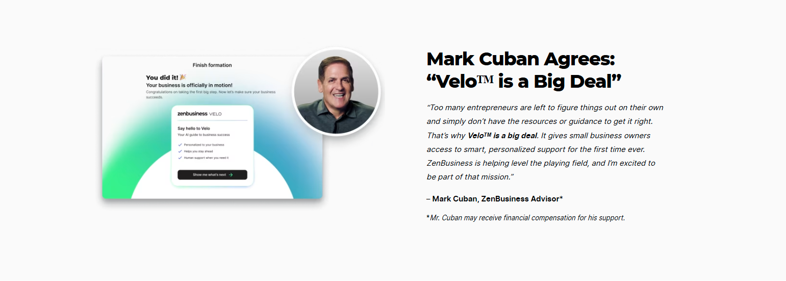 Testimonials Section @ZenBusiness