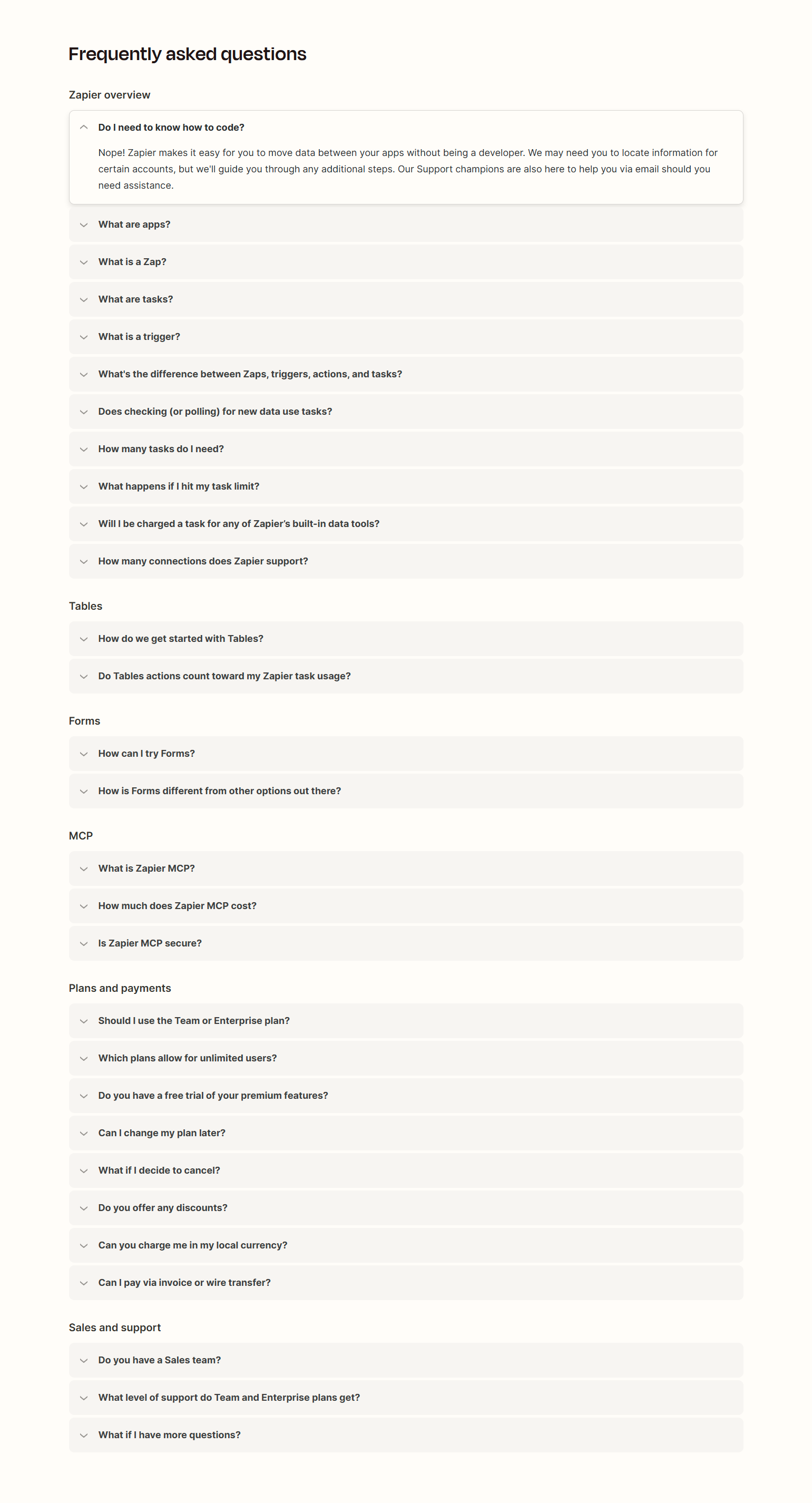 FAQ @Zapier