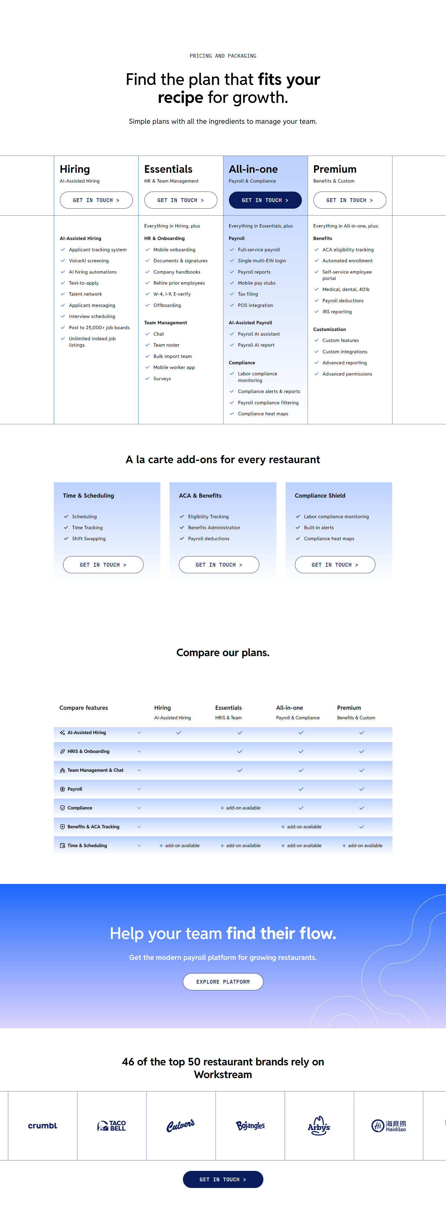 Pricing Page @Workstream