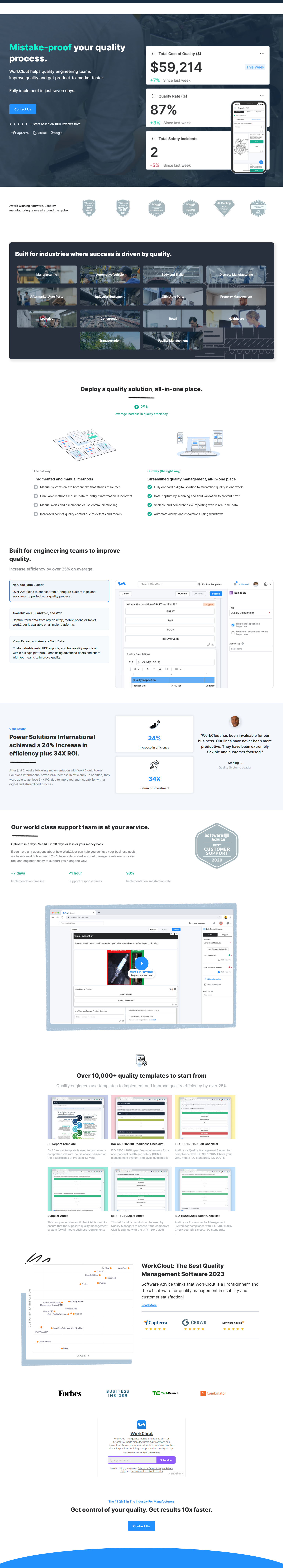 Landing Page @WorkClout