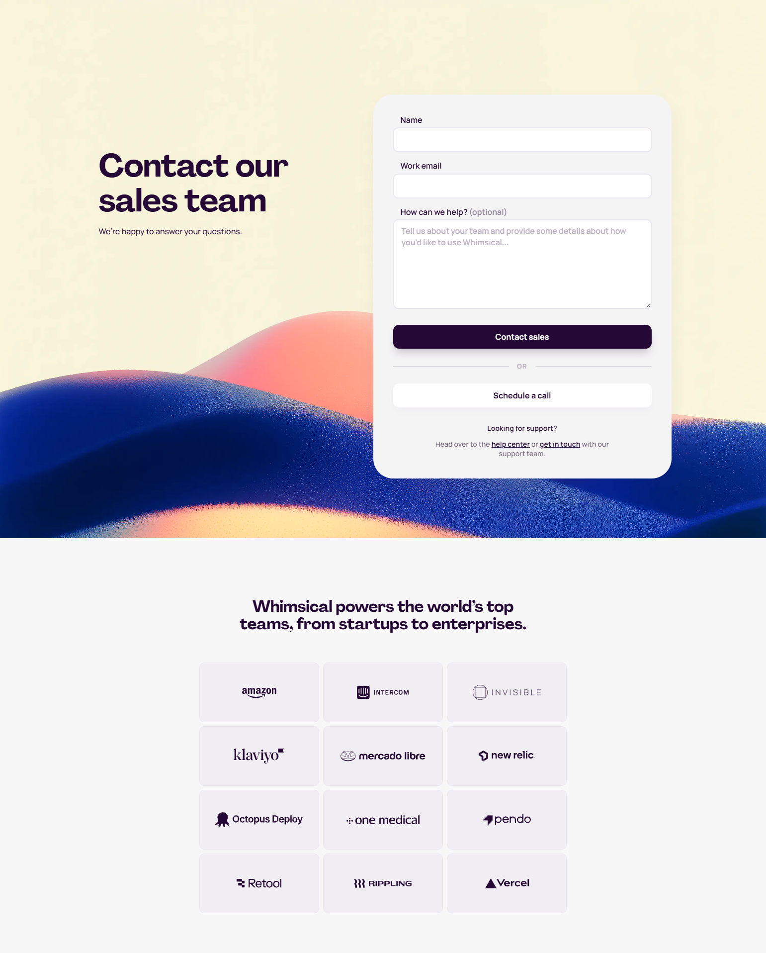 Contact Sales @Whimsical