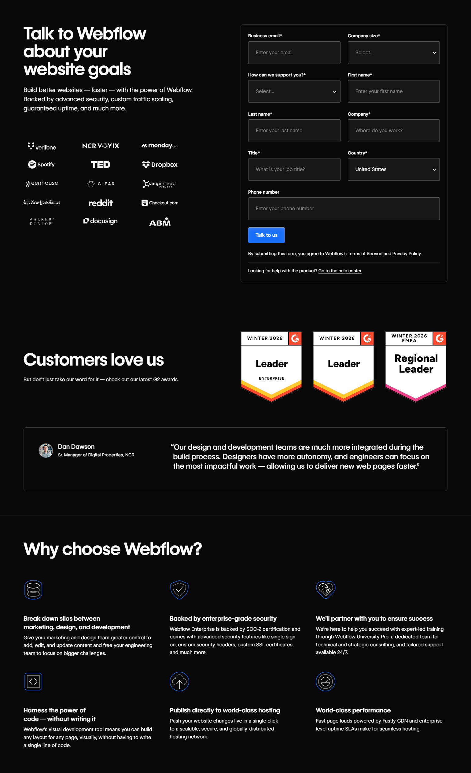 Contact Sales @Webflow