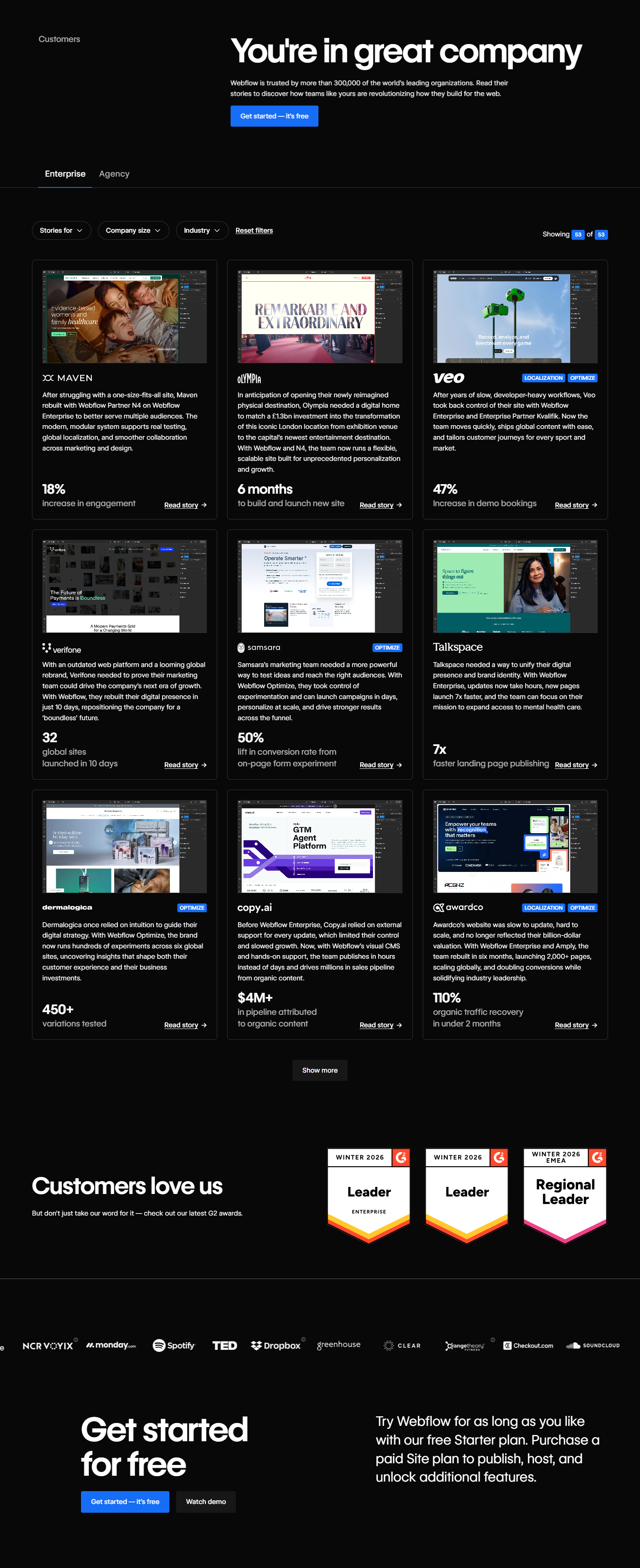 Case Study Index @Webflow