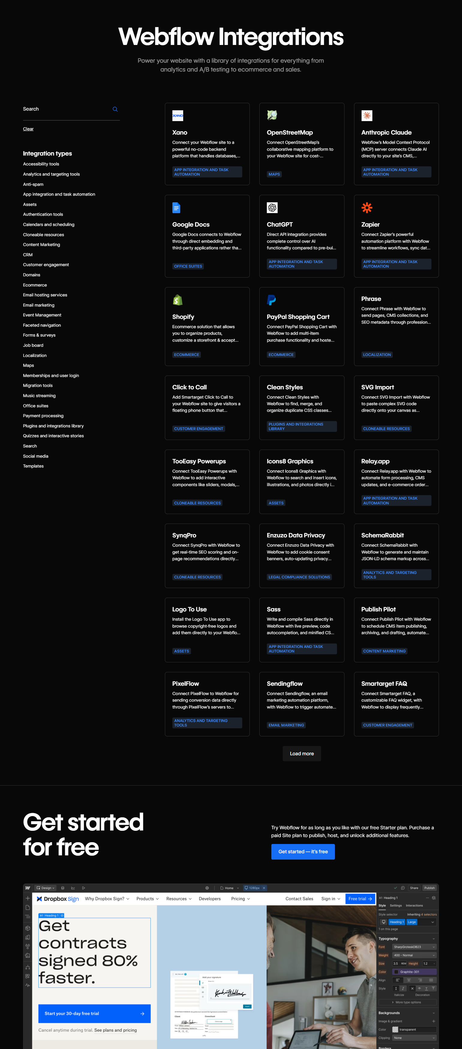 Integrations @Webflow