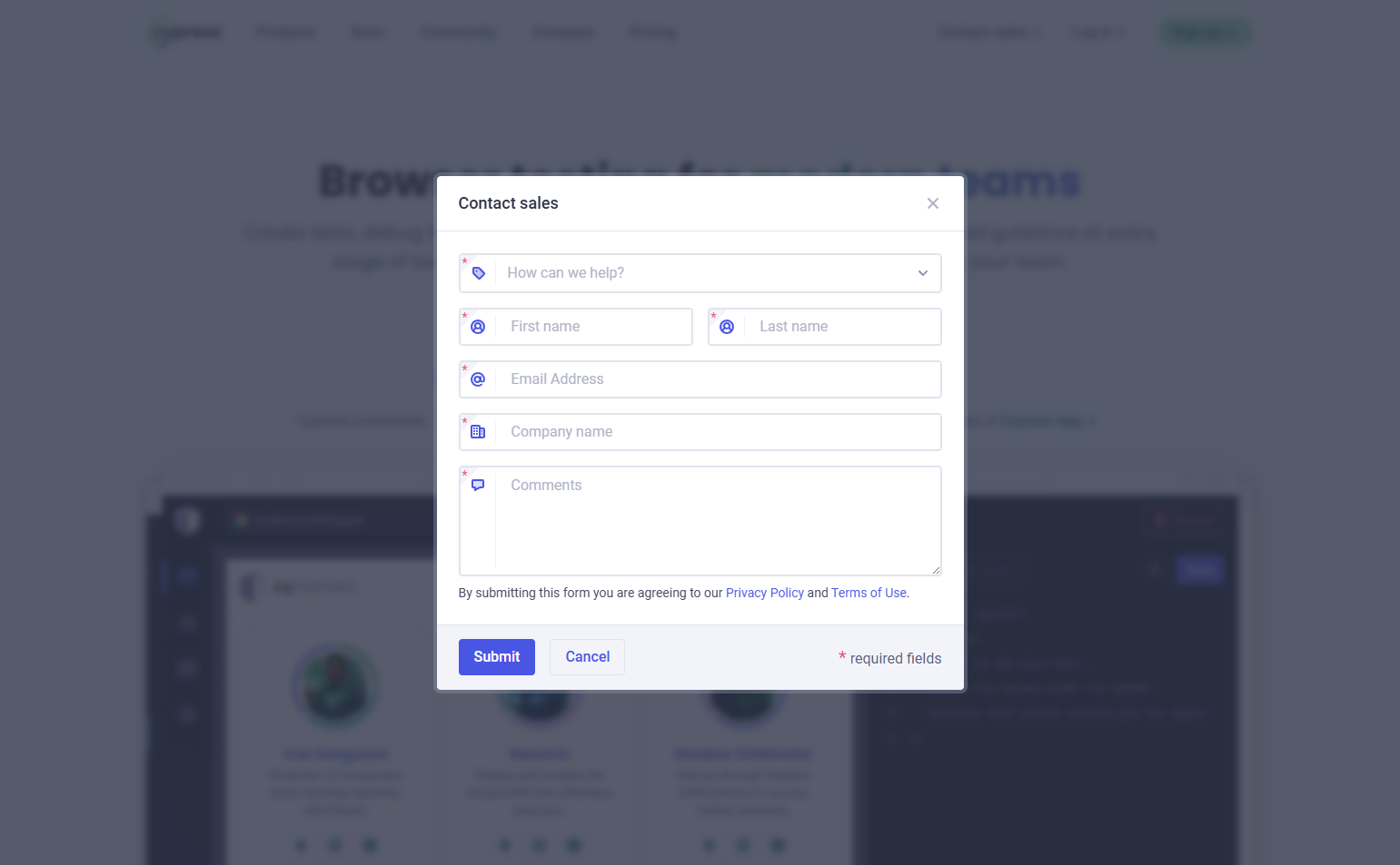 Contact Sales @Cypress