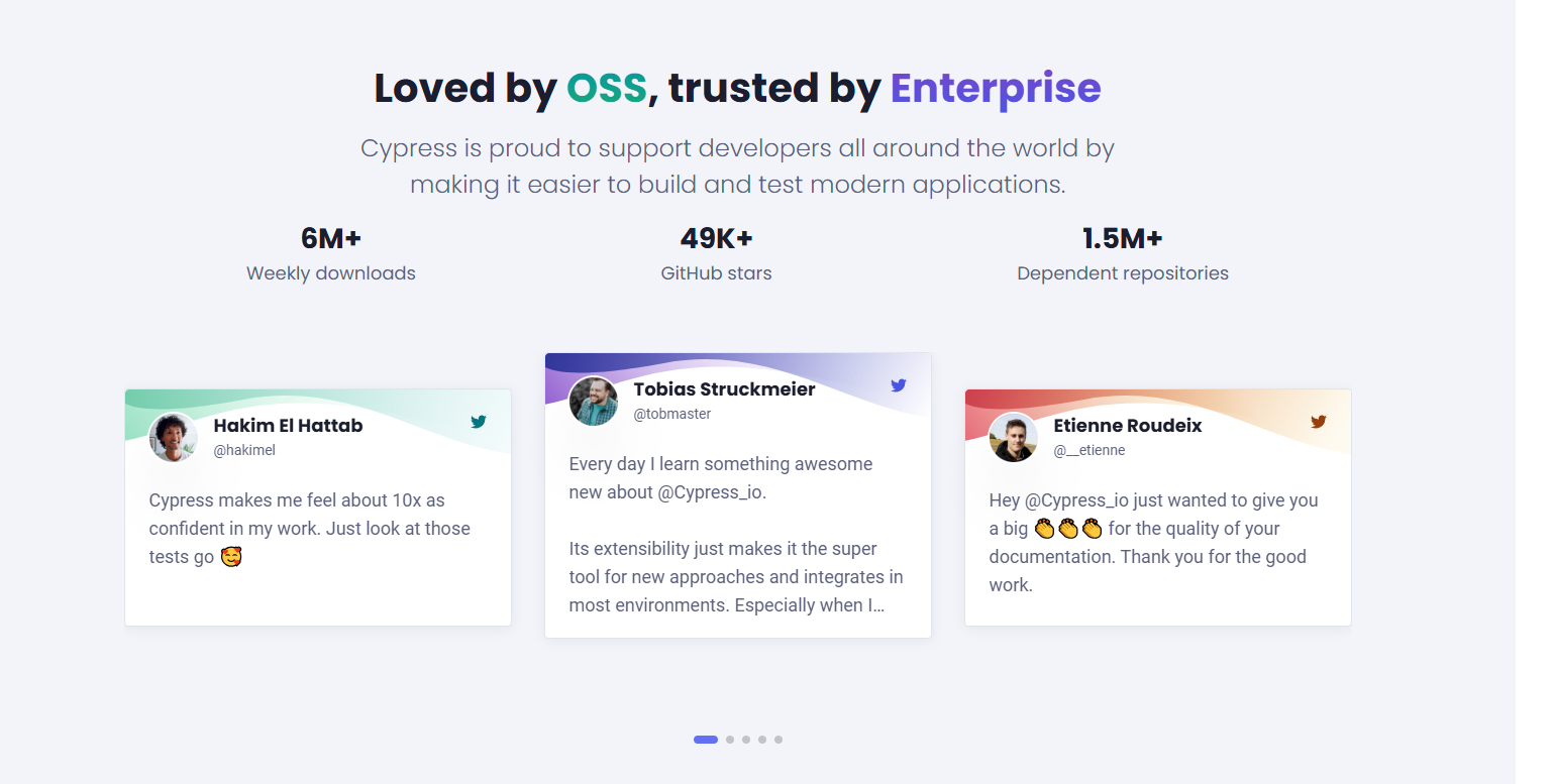 Testimonials Section @Cypress
