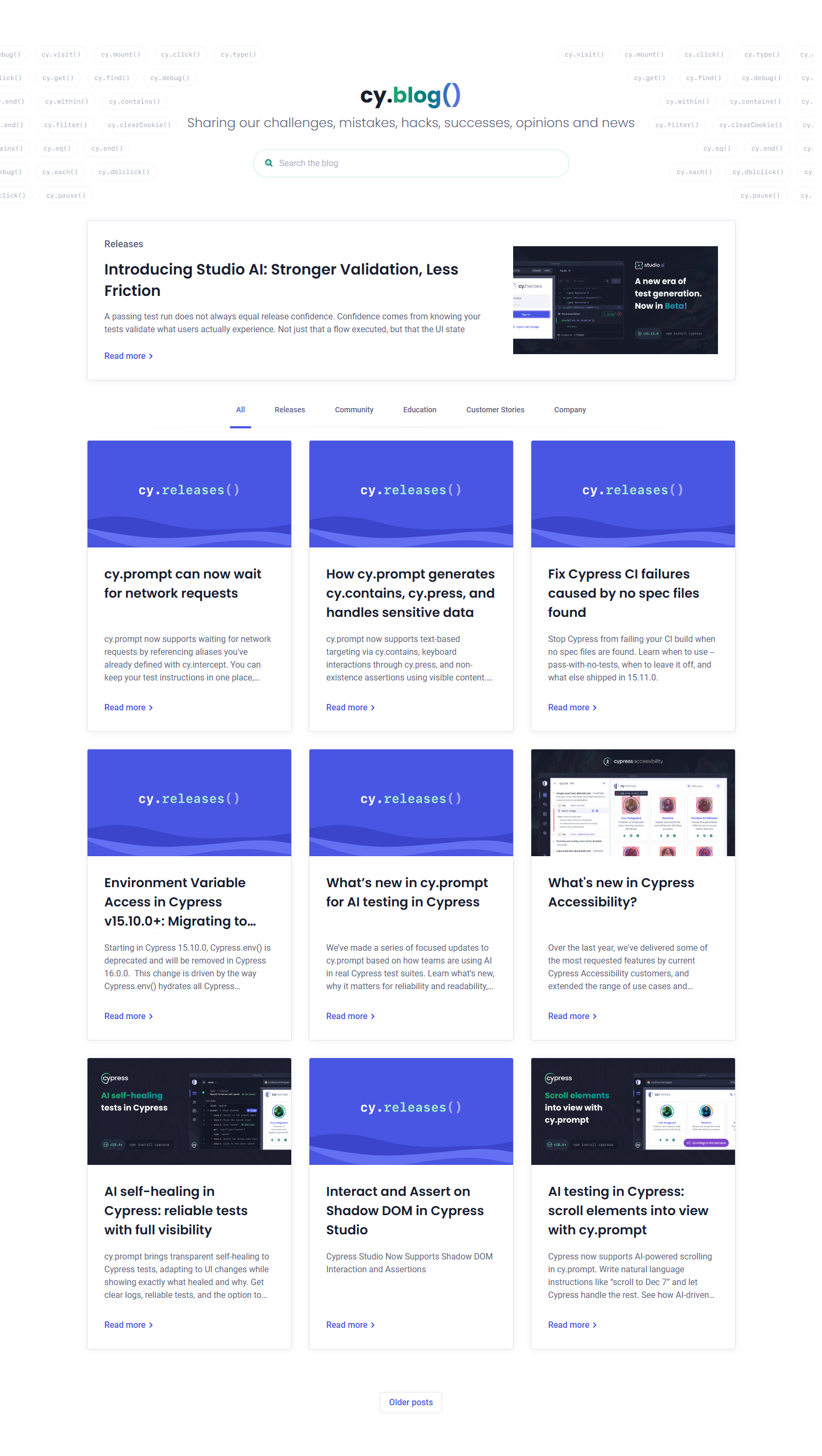 Blog Index @Cypress