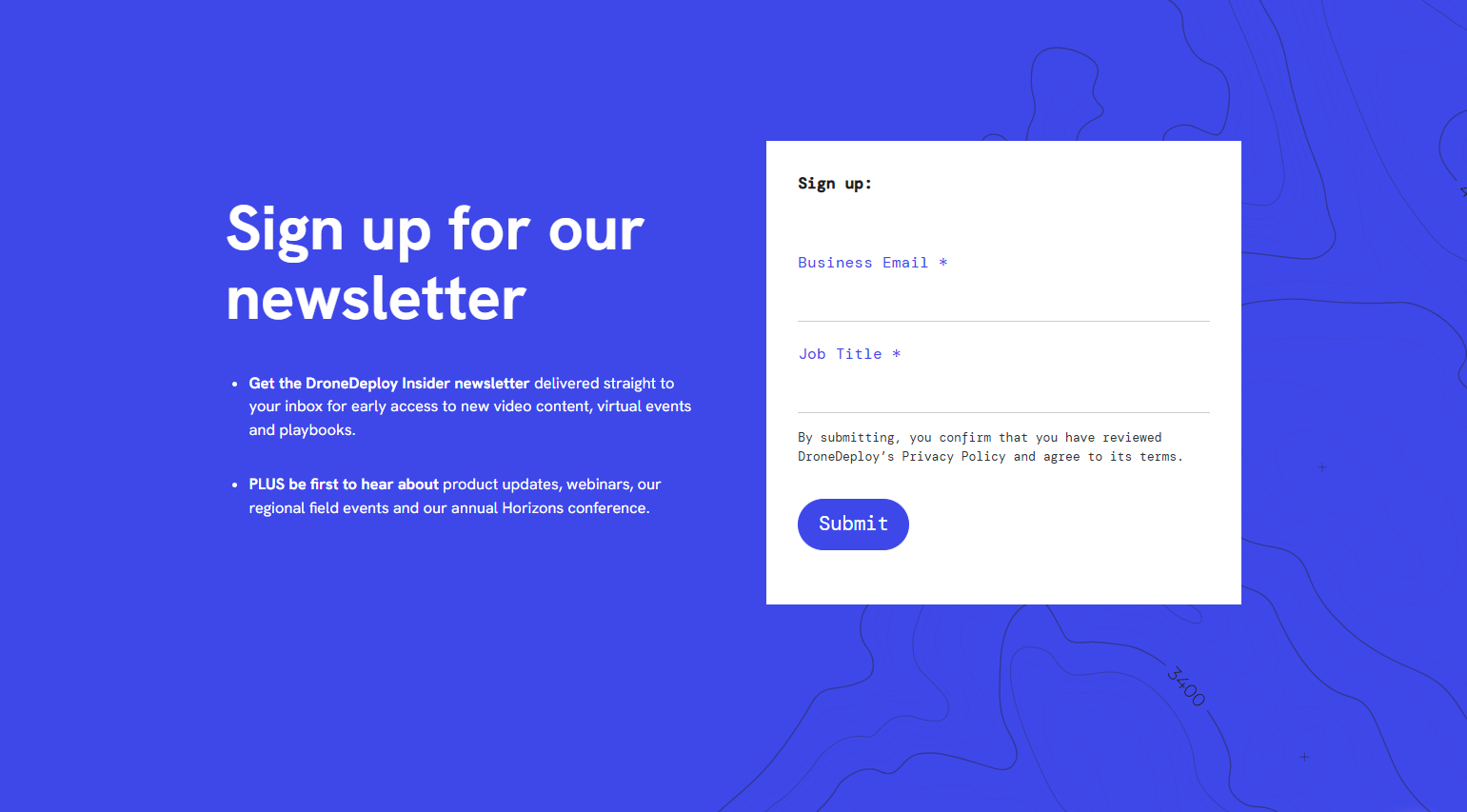 Newsletter Signup @DroneDeploy