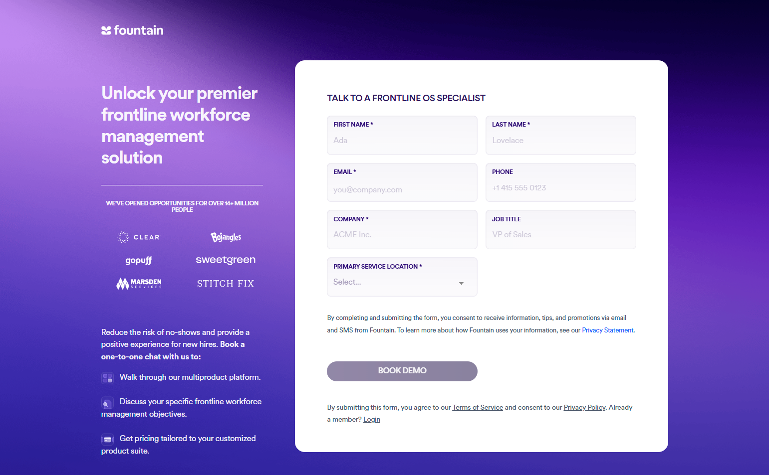 Contact Sales @Fountain