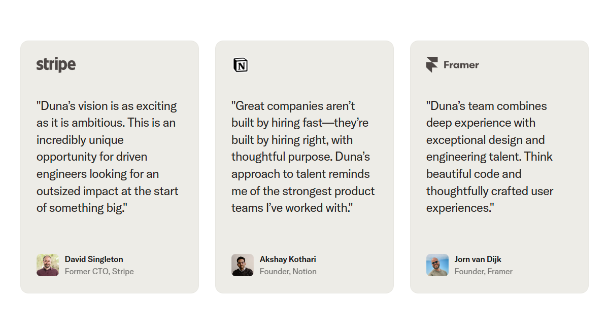 Testimonials Section @Duna