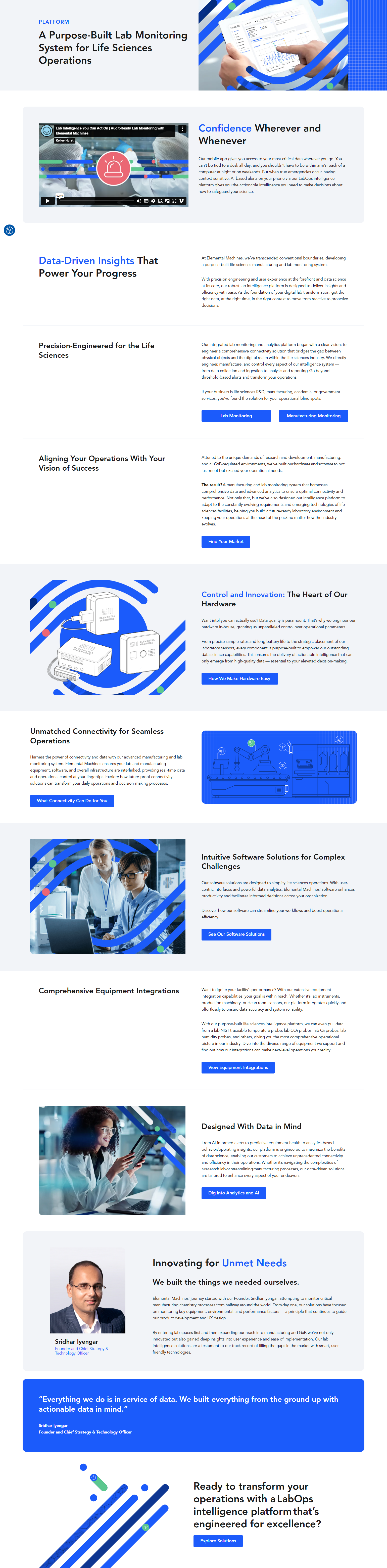 Product Page @Elemental Machines