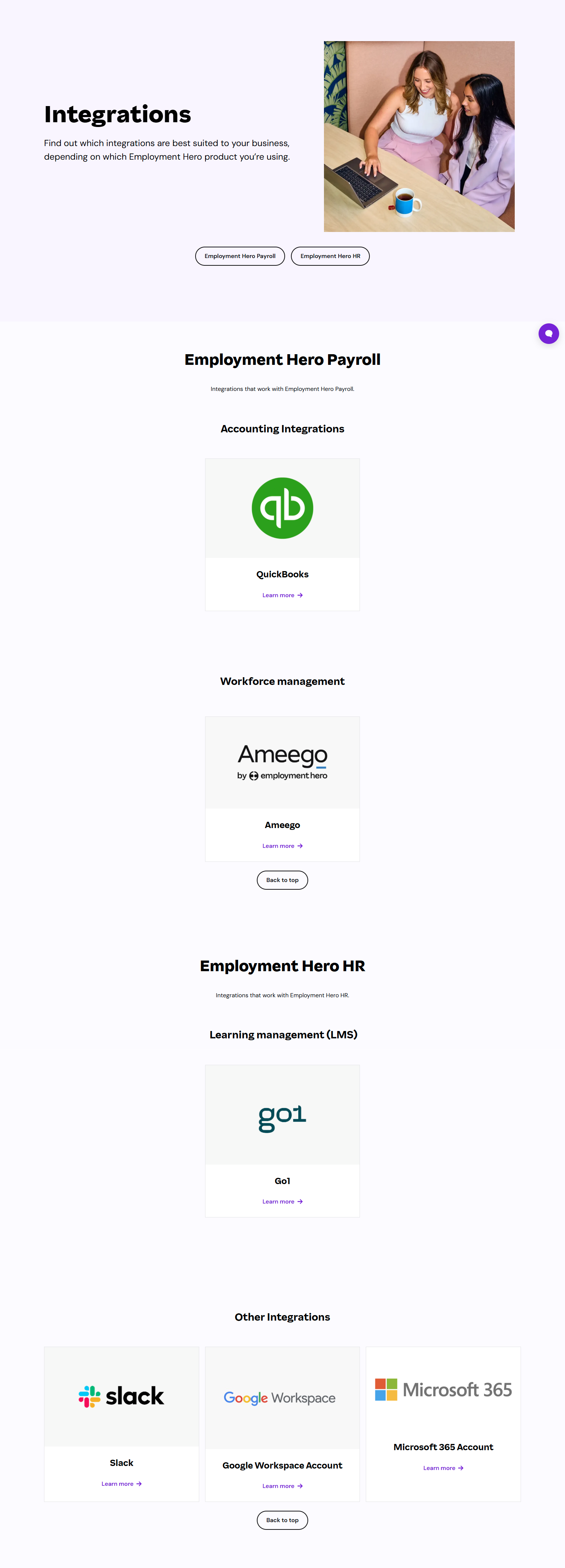 Integrations @Employment Hero