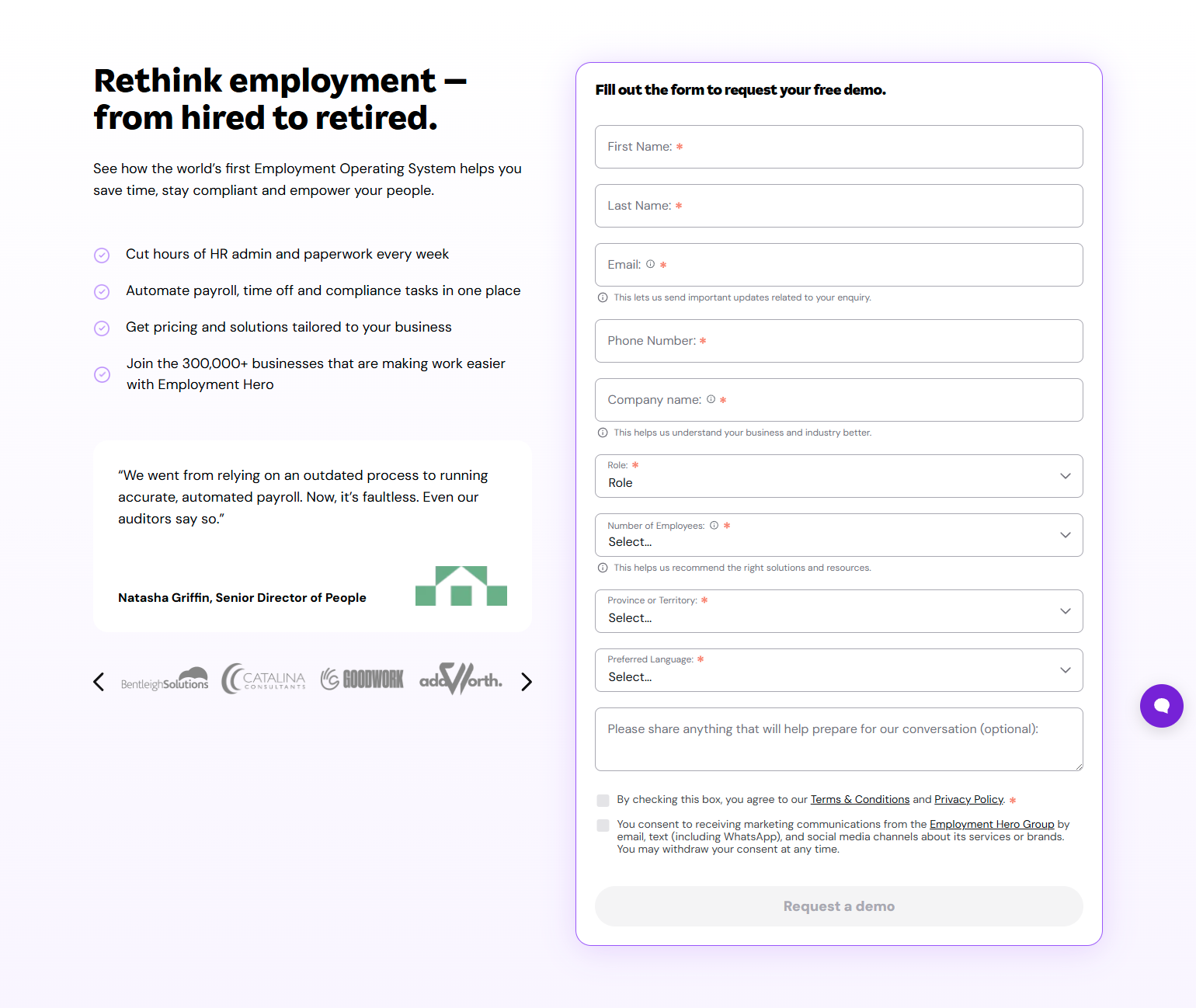 Contact Sales @Employment Hero
