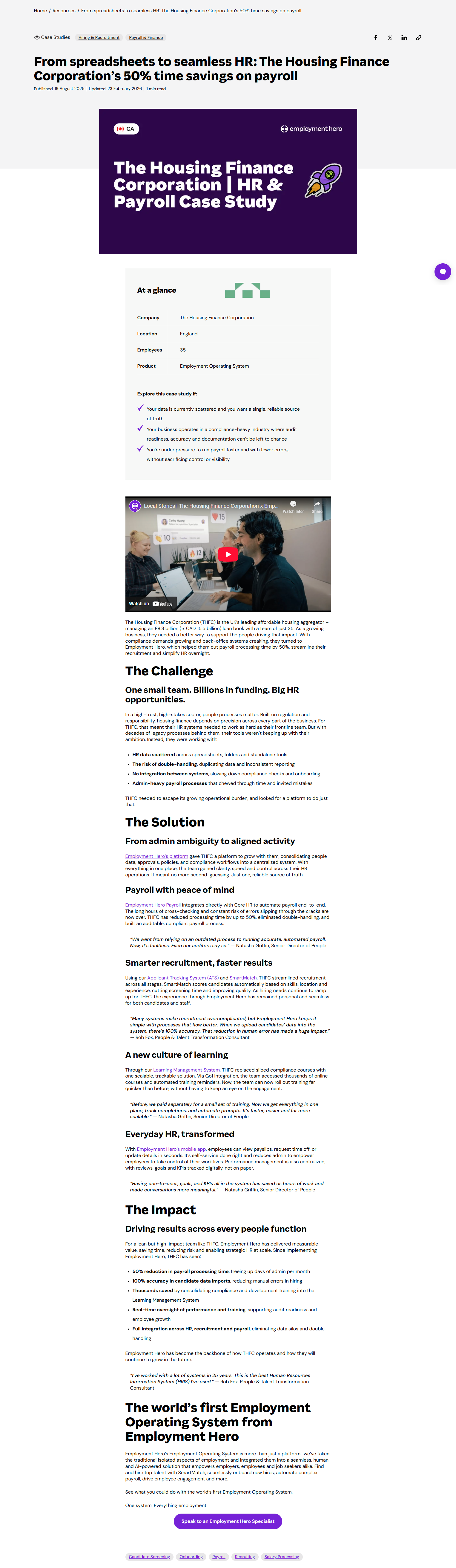 Case Study @Employment Hero