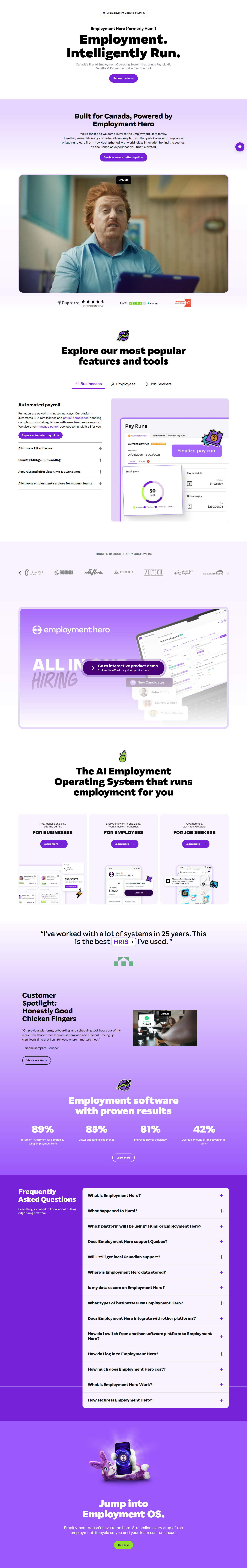 Landing Page @Employment Hero