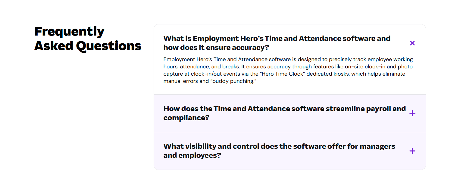 FAQ @Employment Hero